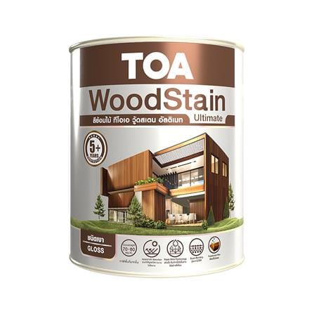 สีย้อมไม้ ชนิดเงา TOA WOODSTAIN ULTIMATE UG02 สีไม้สัก 1 แกลลอน_0