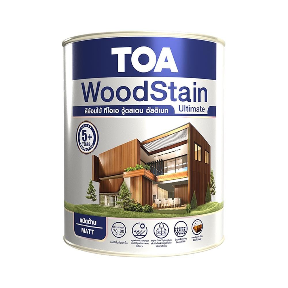 สีย้อมไม้ ชนิดด้าน TOA WOODSTAIN ULTIMATE UM99 สีใส 1 แกลลอน
