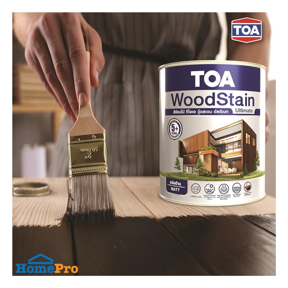 สีย้อมไม้ ชนิดด้าน TOA WOODSTAIN ULTIMATE UM99 สีใส 1 แกลลอน