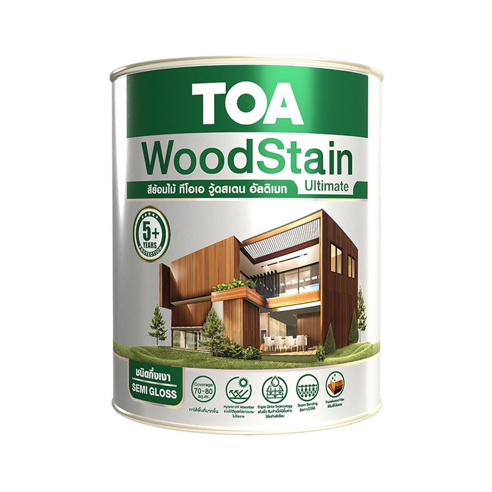 สีย้อมไม้ ชนิดกึ่งเงา TOA WOODSTAIN ULTIMATE US05 สีวอลนัท 1 แกลลอน