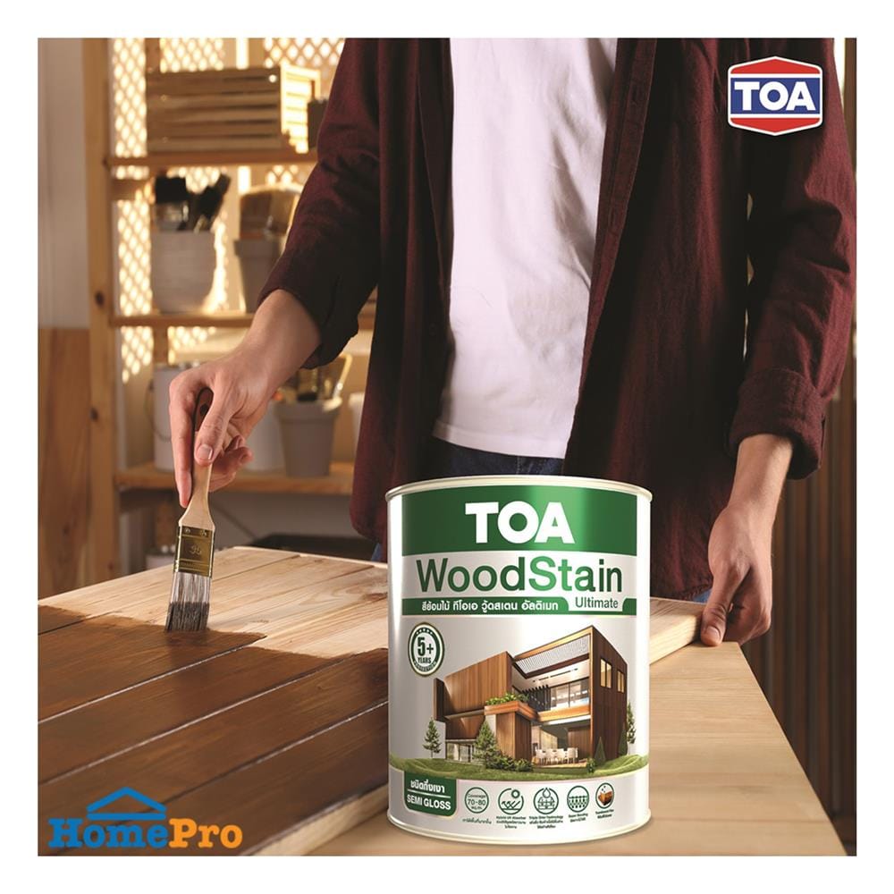 สีย้อมไม้ ชนิดกึ่งเงา TOA WOODSTAIN ULTIMATE US05 สีวอลนัท 1 แกลลอน