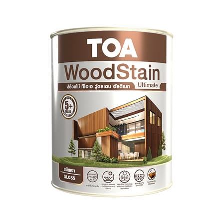 สีย้อมไม้ ชนิดเงา TOA WOODSTAIN ULTIMATE UG02 สีไม้สัก 1/4 แกลลอน_0