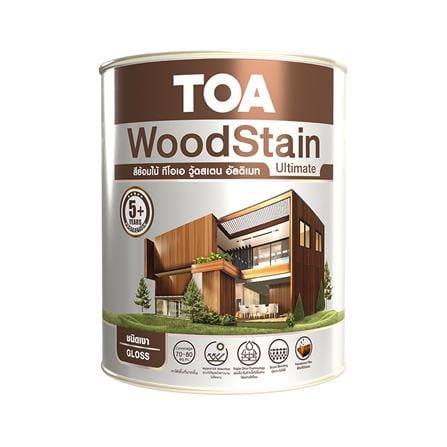 สีย้อมไม้ ชนิดเงา TOA WOODSTAIN ULTIMATE UG03 สีไม้มะค่า 1/4 แกลลอน_0
