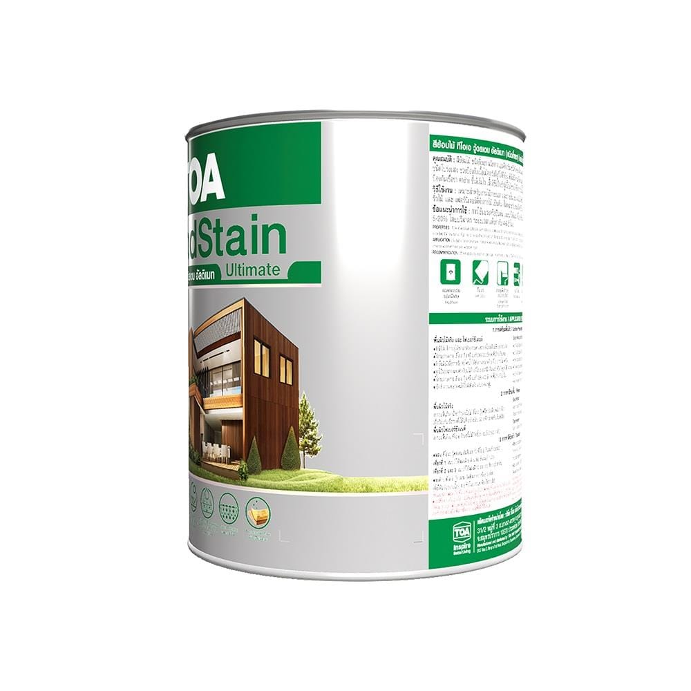 สีย้อมไม้ ชนิดกึ่งเงา TOA WOODSTAIN ULTIMATE US02 สีไม้สัก 1 แกลลอน