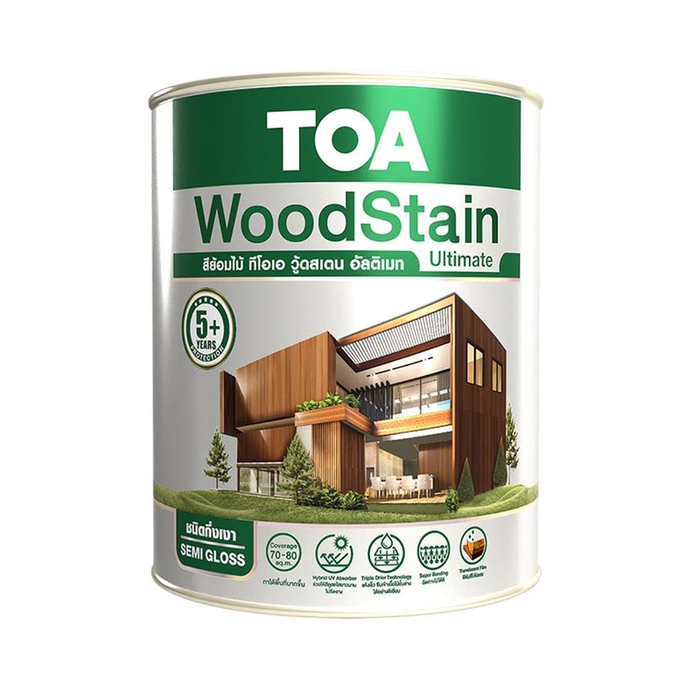 สีย้อมไม้ ชนิดกึ่งเงา TOA WOODSTAIN ULTIMATE US99 สีเงาใส 1 แกลลอน