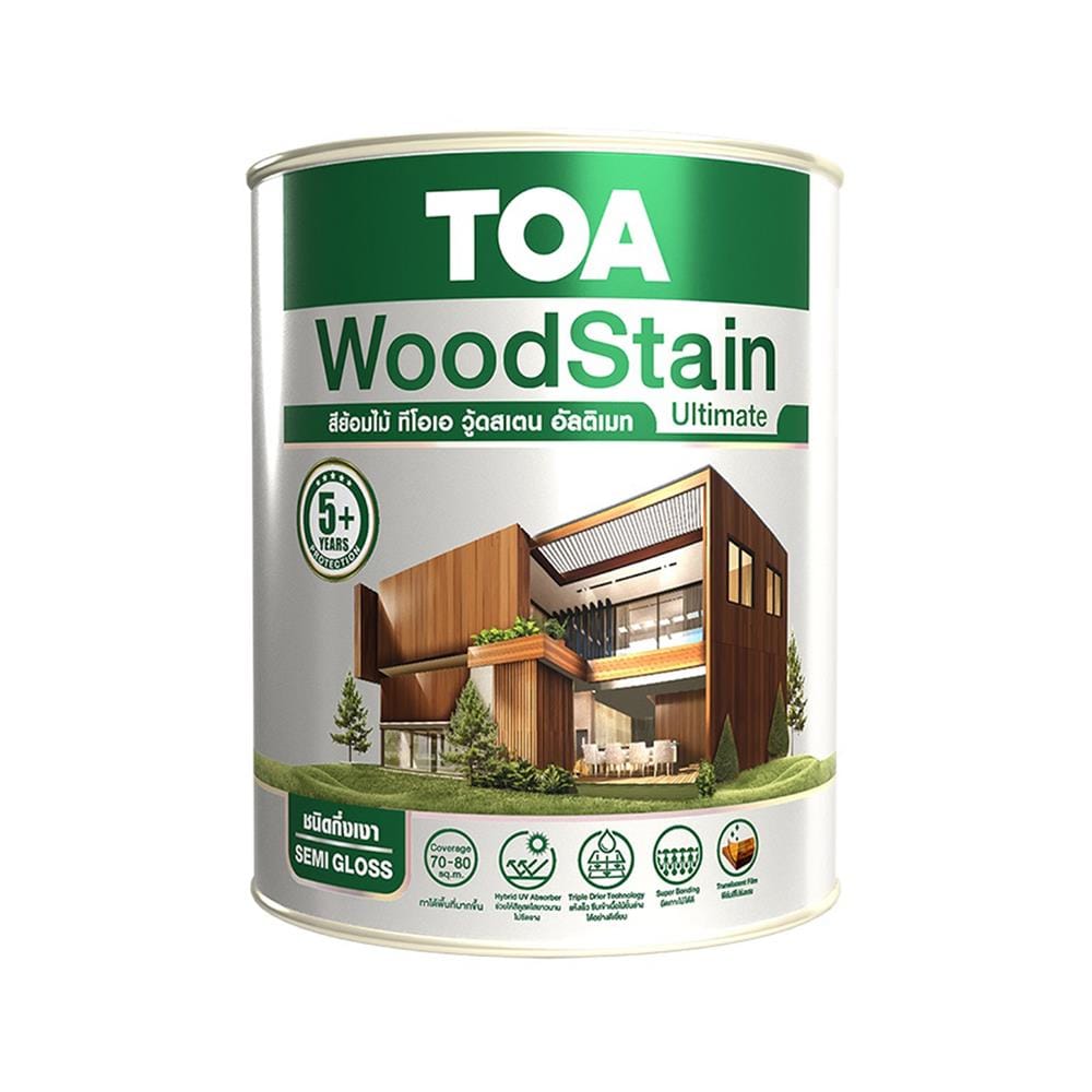 สีย้อมไม้ ชนิดกึ่งเงา TOA WOODSTAIN ULTIMATE US06 สีไม้ประดู่ 1/4 แกลลอน