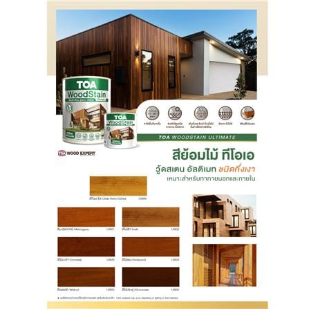 สีย้อมไม้ ชนิดกึ่งเงา TOA WOODSTAIN ULTIMATE US05 สีวอลนัท 1/4 แกลลอน_8