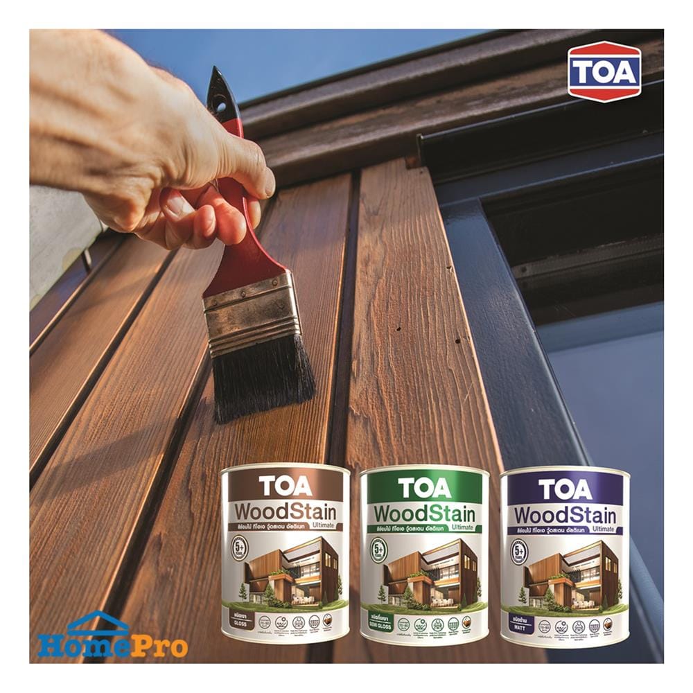 สีย้อมไม้ ชนิดเงา TOA WOODSTAIN ULTIMATE UG01 สีมะฮอกกะนี 1 แกลลอน