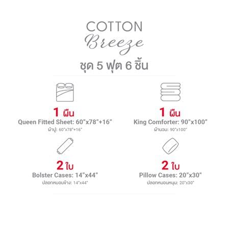 ชุดผ้าปูที่นอน 5 ฟุต (ชุด 6 ชิ้น) FROLINA CALMIRA CBDF010_9