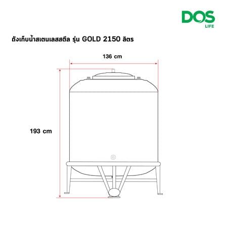 ถังเก็บน้ำสเตนเลส DOS ECO-05/GD-2150L 2150 ลิตร_9