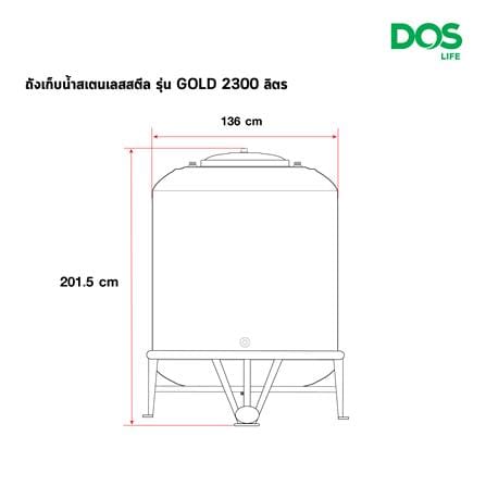 ถังเก็บน้ำสเตนเลส DOS ECO-05/GD-2300L 2300 ลิตร_9
