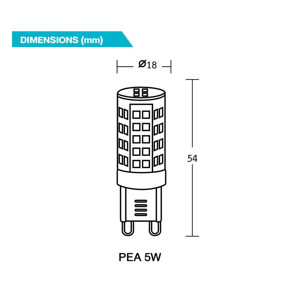 หลอด LED BEC PEA 5 วัตต์ WARM WHITE G9