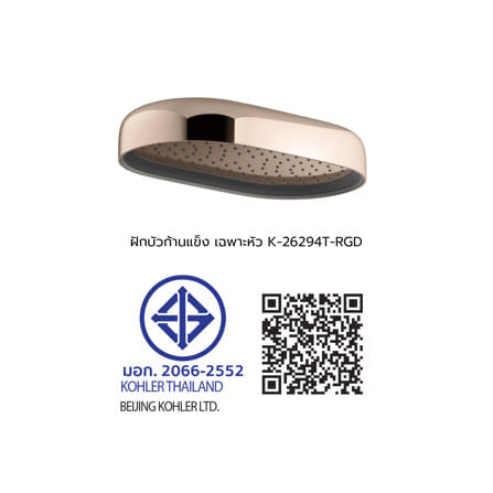 ฝักบัวก้านแข็ง เฉพาะหัว KOHLER K-26294T-RGD_1