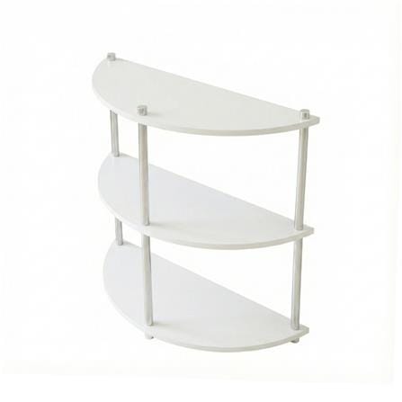 ชั้นวางของครึ่งวงกลม 3 ชั้น FURDINI BENDLY 80 ซม. สีขาว/วอลนัท