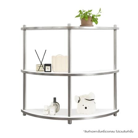 ชั้นวางของครึ่งวงกลม 3 ชั้น FURDINI BENDLY 80 ซม. สีขาว/วอลนัท_4