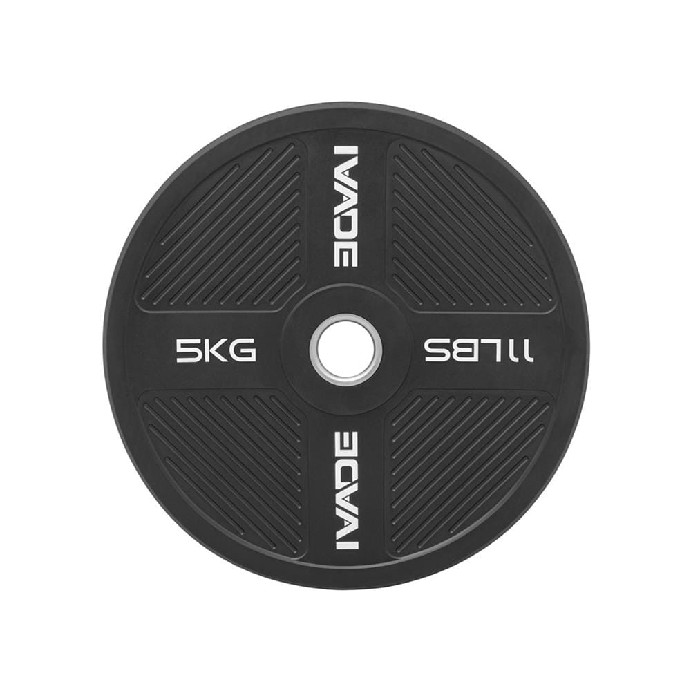 แผ่นน้ำหนัก BUMPER PLATE รูขนาด 2 นิ้ว IVADE  5 กก. (แพ็ก 2 ชิ้น)