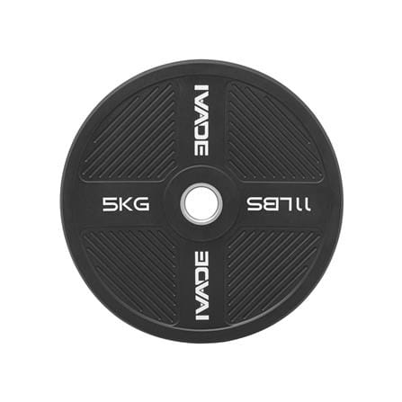 แผ่นน้ำหนัก BUMPER PLATE รูขนาด 2 นิ้ว IVADE  5 กก. (แพ็ก 2 ชิ้น)_3