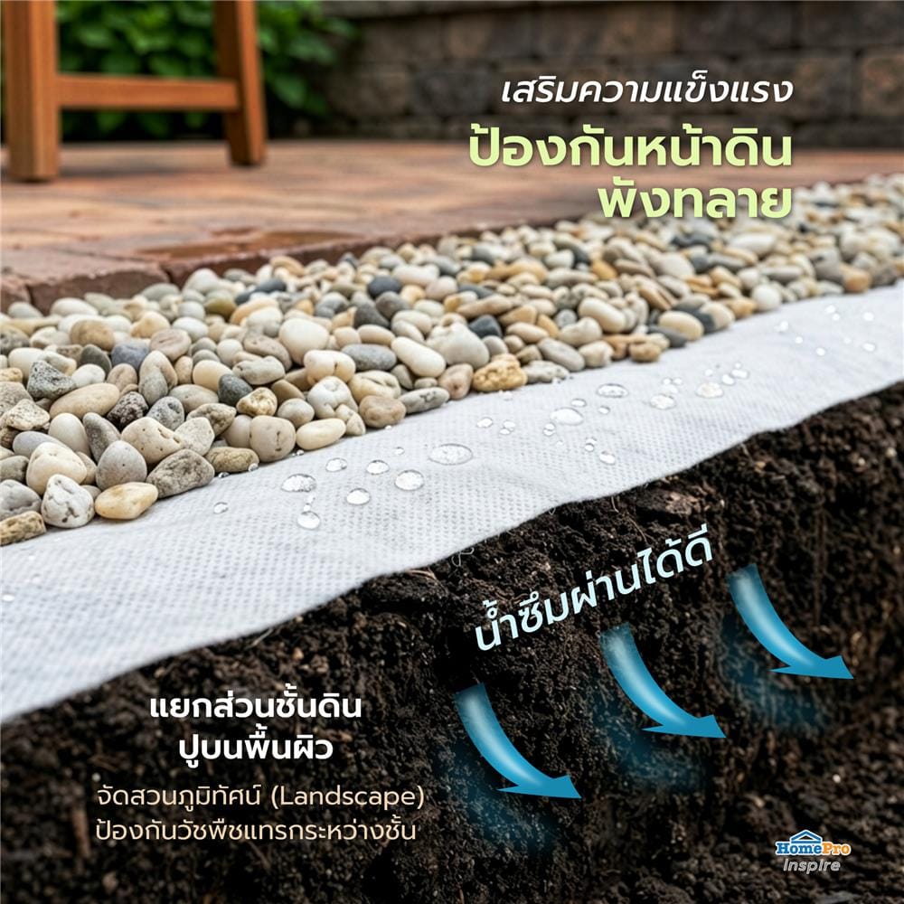 ผ้า GEOTEXTILE 150 กรัม SPRING 2x50 ม. สีขาว