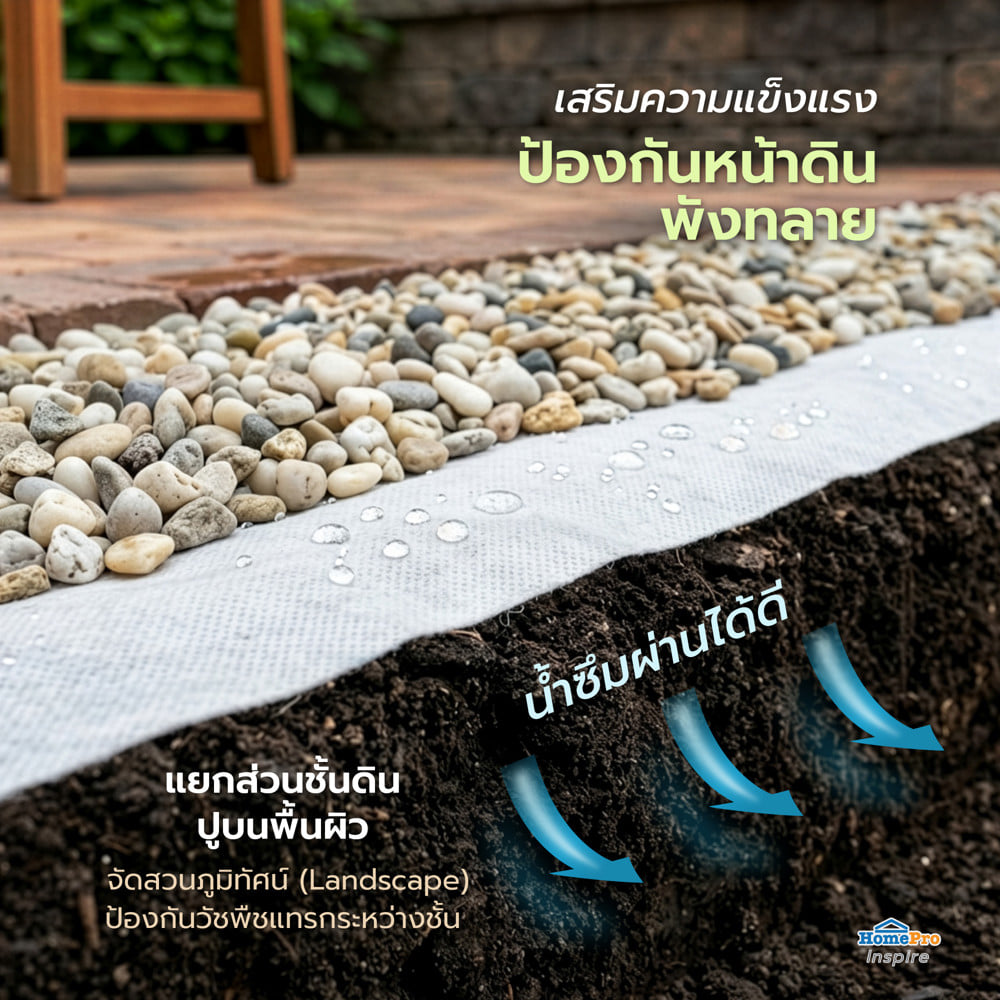 ผ้า GEOTEXTILE 150 กรัม SPRING 2x50 ม. สีขาว