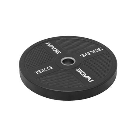แผ่นน้ำหนัก BUMPER PLATE รูขนาด 2 นิ้ว IVADE  15 กก. (แพ็ก 2 ชิ้น)_4