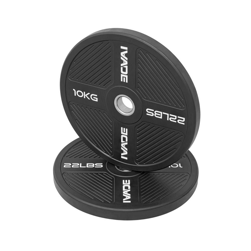 แผ่นน้ำหนัก BUMPER PLATE รูขนาด 2 นิ้ว IVADE  10 กก. (แพ็ก 2 ชิ้น)