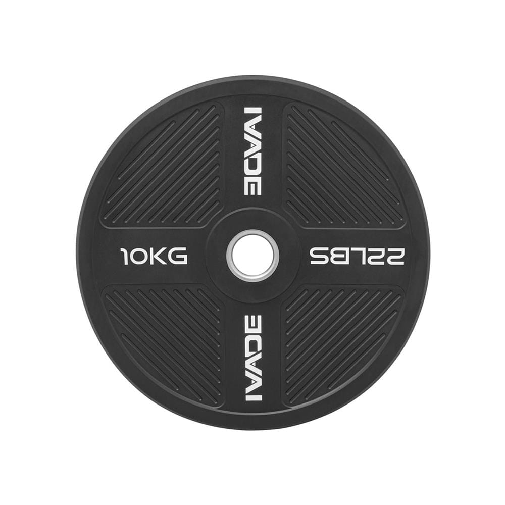 แผ่นน้ำหนัก BUMPER PLATE รูขนาด 2 นิ้ว IVADE  10 กก. (แพ็ก 2 ชิ้น)