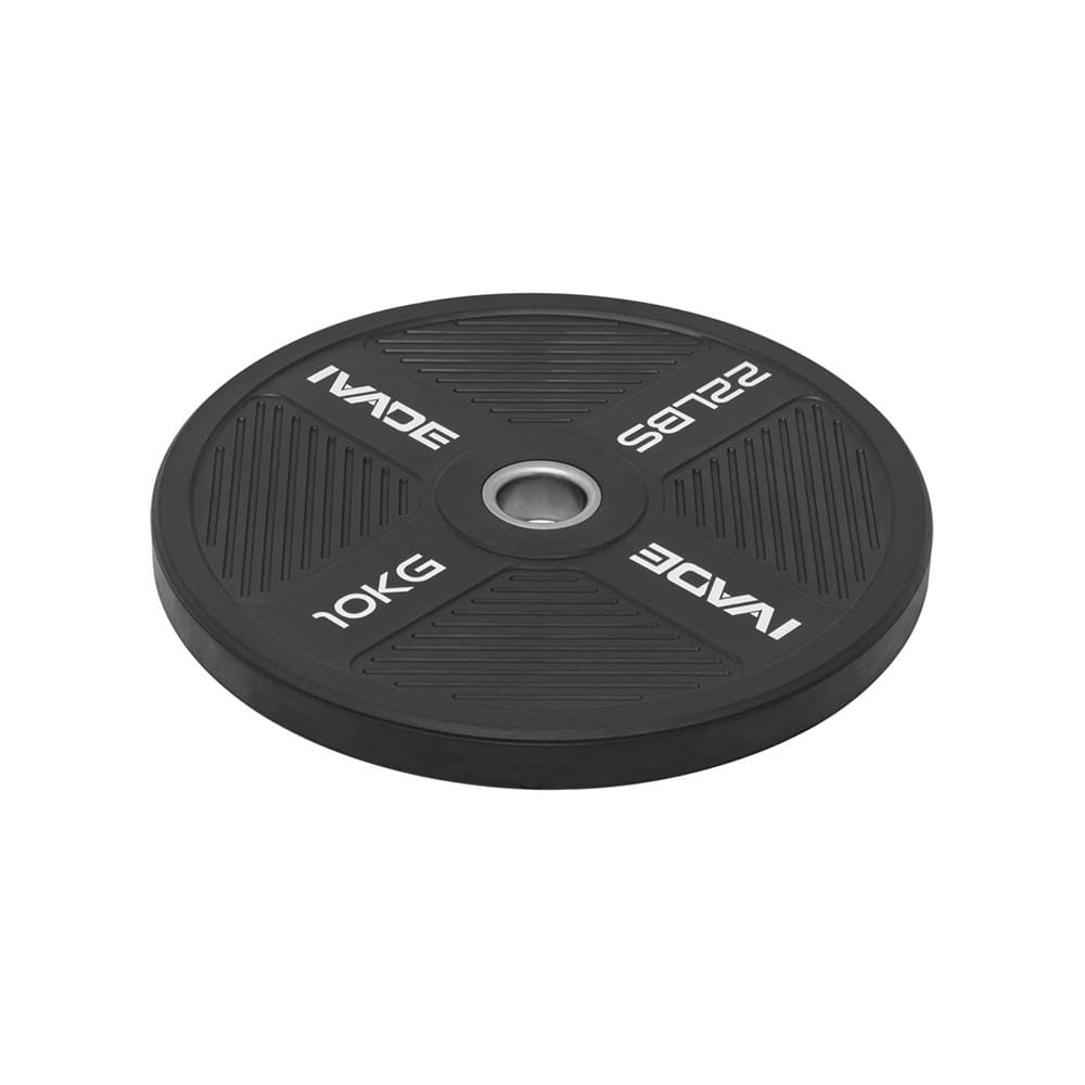 แผ่นน้ำหนัก BUMPER PLATE รูขนาด 2 นิ้ว IVADE  10 กก. (แพ็ก 2 ชิ้น)