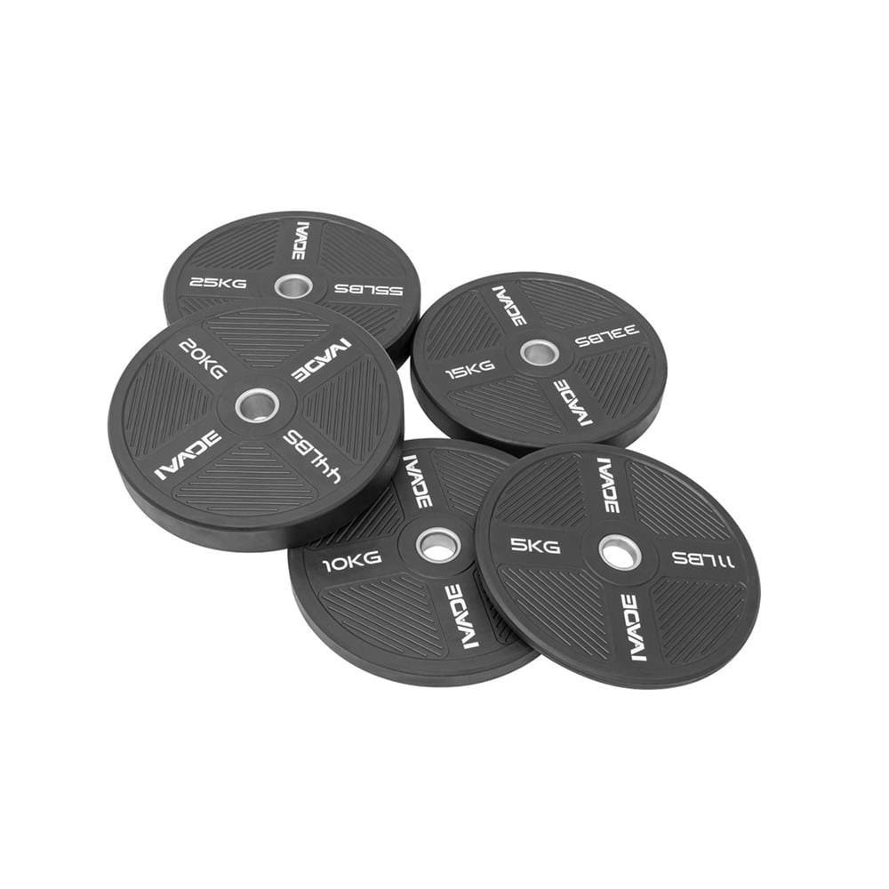 ชุดแผ่นน้ำหนัก BUMPER PLATE รูขนาด 2 นิ้ว IVADE  5-25 กก.