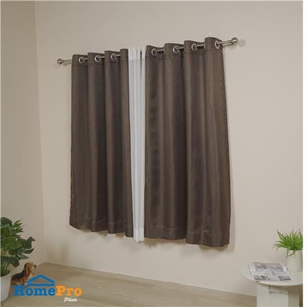 ผ้าม่าน EYELET HOME LIVING STYLE JUTE UV 135x160 ซม. สีน้ำตาล_5