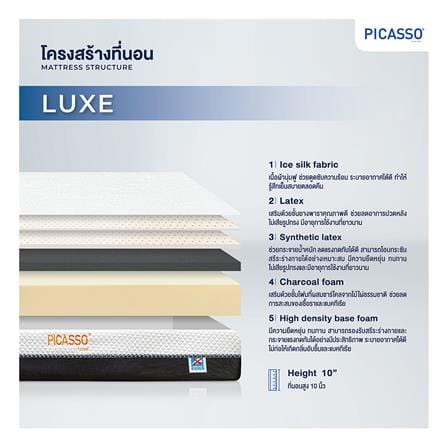 ที่นอนไฮบริด 5 ฟุต PICASSO รุ่น LUXE พร้อมชุดเครื่องนอน 11 ชิ้น_4