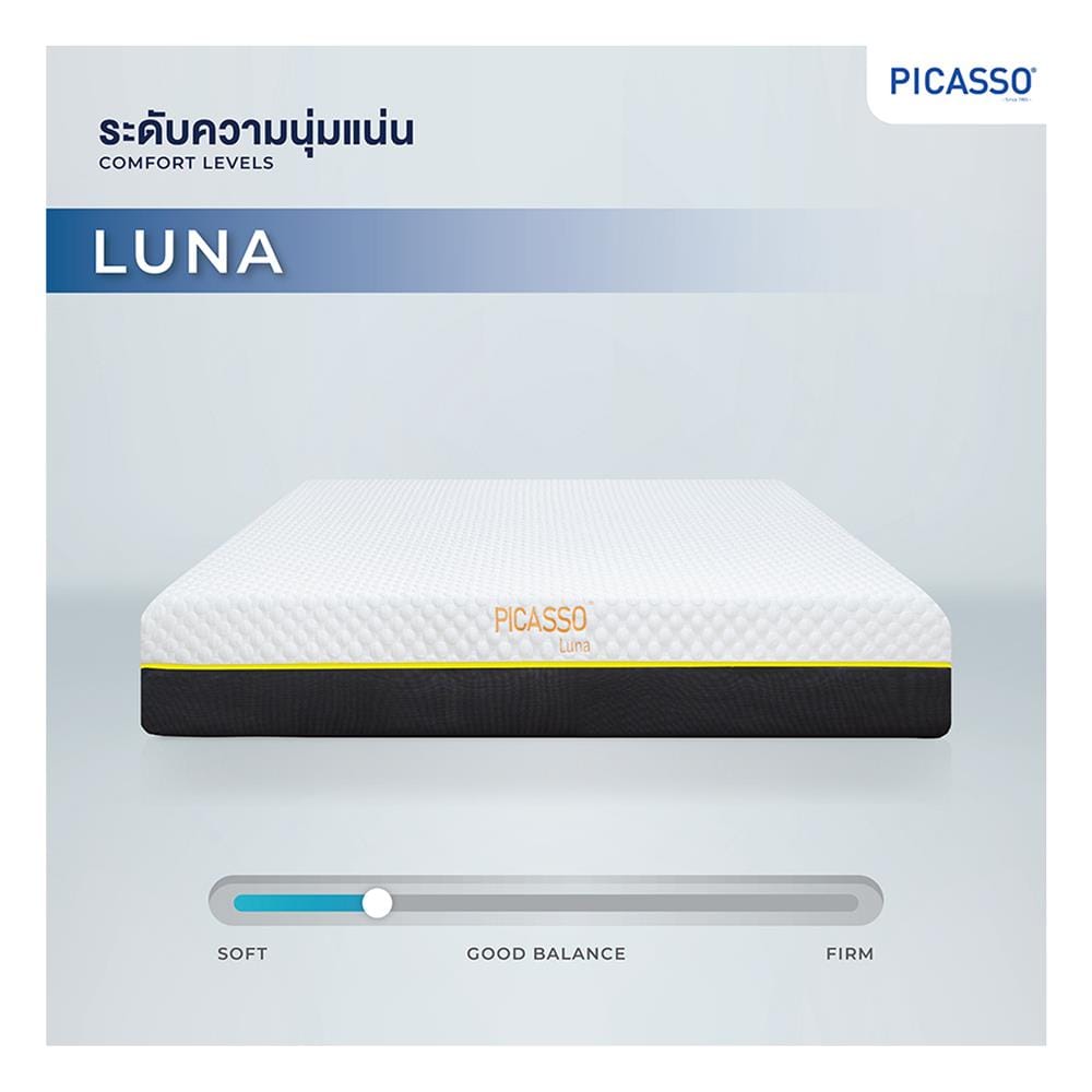 ที่นอนเมมโมรี่โฟม 3.5 ฟุต PICASSO รุ่น LUNA พร้อมชุดเครื่องนอน 7 ชิ้น