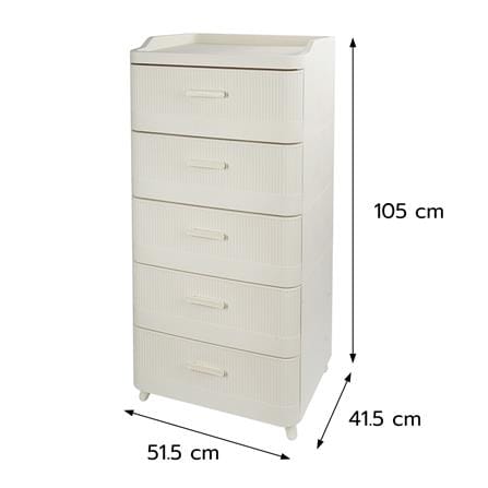 ตู้ลิ้นชัก 5 ชั้น STACKO LANA 51.5X41.5X105 ซม. สีครีม_9