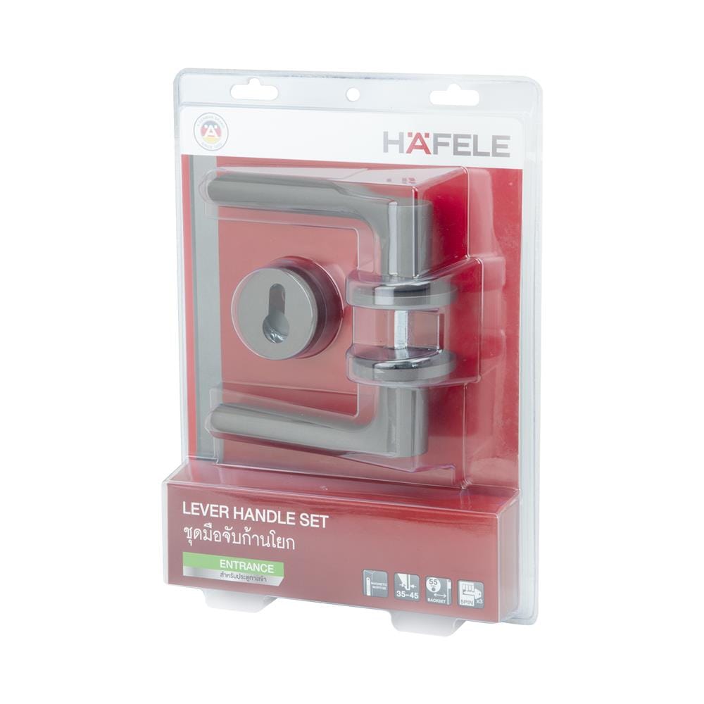 มือจับก้านโยกห้องทั่วไป MORTISE HAFELE 489.11.139 สีดำ
