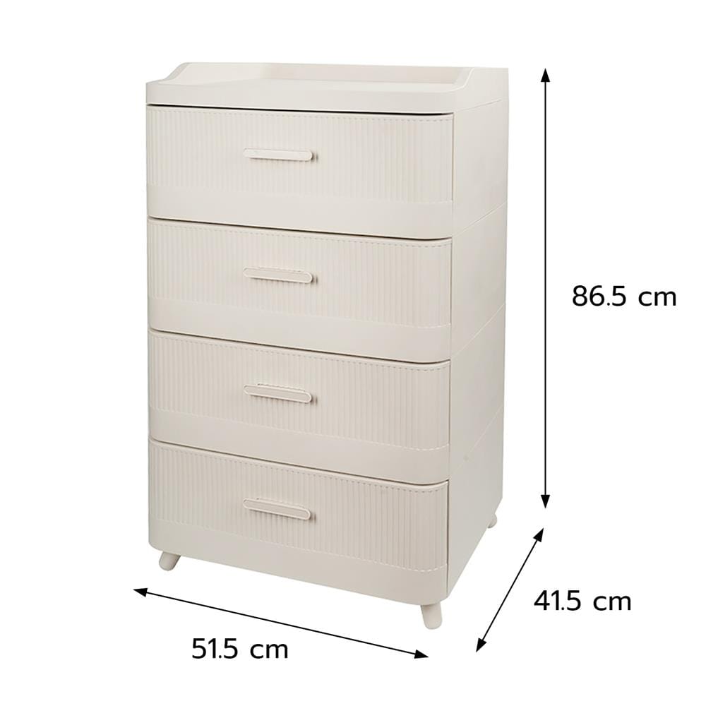 ตู้ลิ้นชัก 4 ชั้น STACKO LANA 51.5X41.5X86.5 ซม. สีครีม