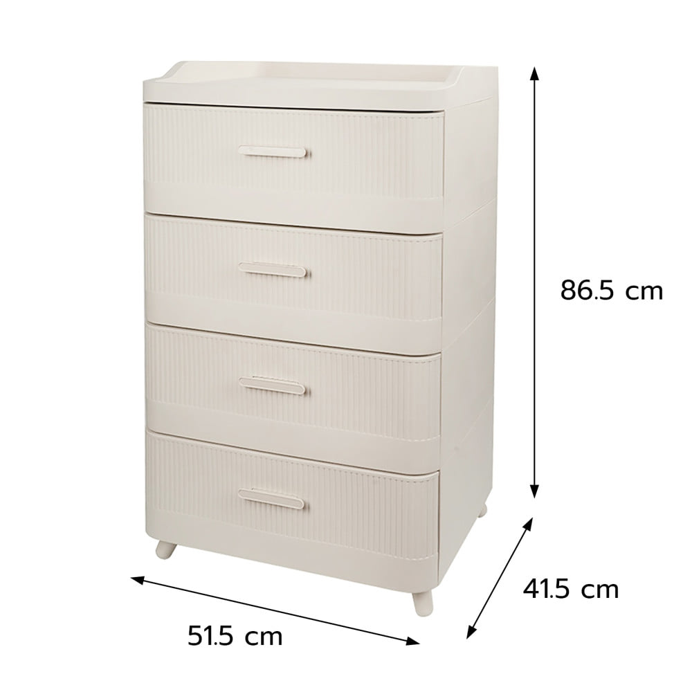 ตู้ลิ้นชัก 4 ชั้น STACKO LANA 51.5X41.5X86.5 ซม. สีครีม