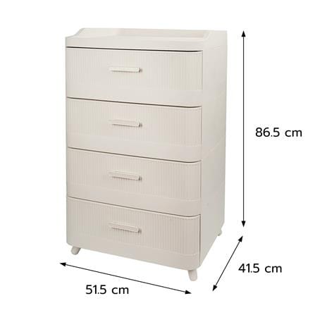 ตู้ลิ้นชัก 4 ชั้น STACKO LANA 51.5X41.5X86.5 ซม. สีครีม_11