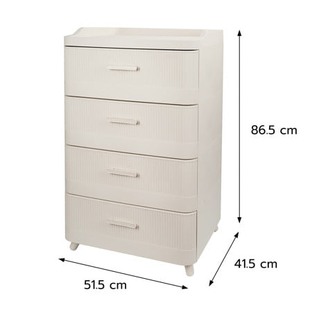 ตู้ลิ้นชัก 4 ชั้น STACKO LANA 51.5X41.5X86.5 ซม. สีครีม_10