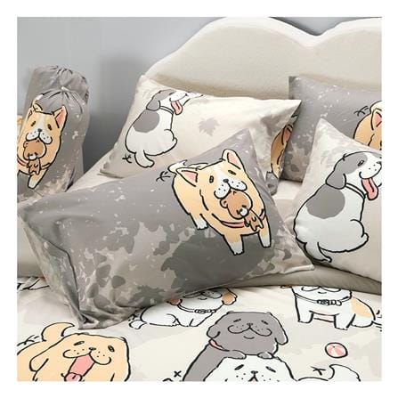 ชุดผ้าปูที่นอน 6 ฟุต (ชุด 5 ชิ้น) TULIP หมาจ๋า 60111-DLD047_1