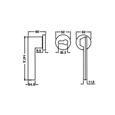 มือจับก้านโยกห้องน้ำ MORTISE HAFELE 489.11.134 สีดำ_6