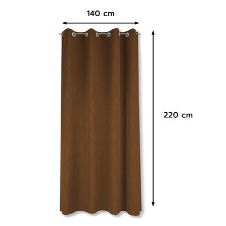 ผ้าม่าน EYELET HOME LIVING STYLE CURVE UV 140x220 ซม. สีน้ำตาล_7