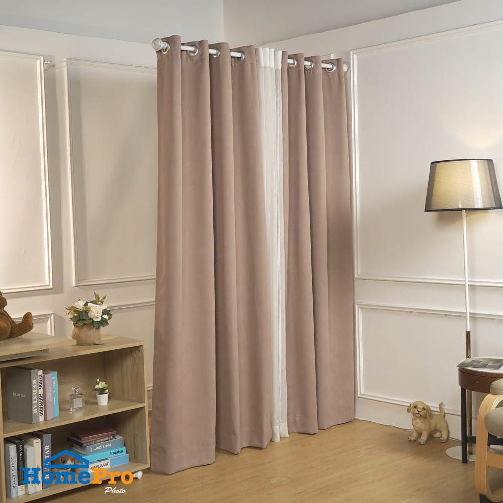 ผ้าม่าน EYELET HOME LIVING STYLE CURVE UV 140x220 ซม. สีครีม