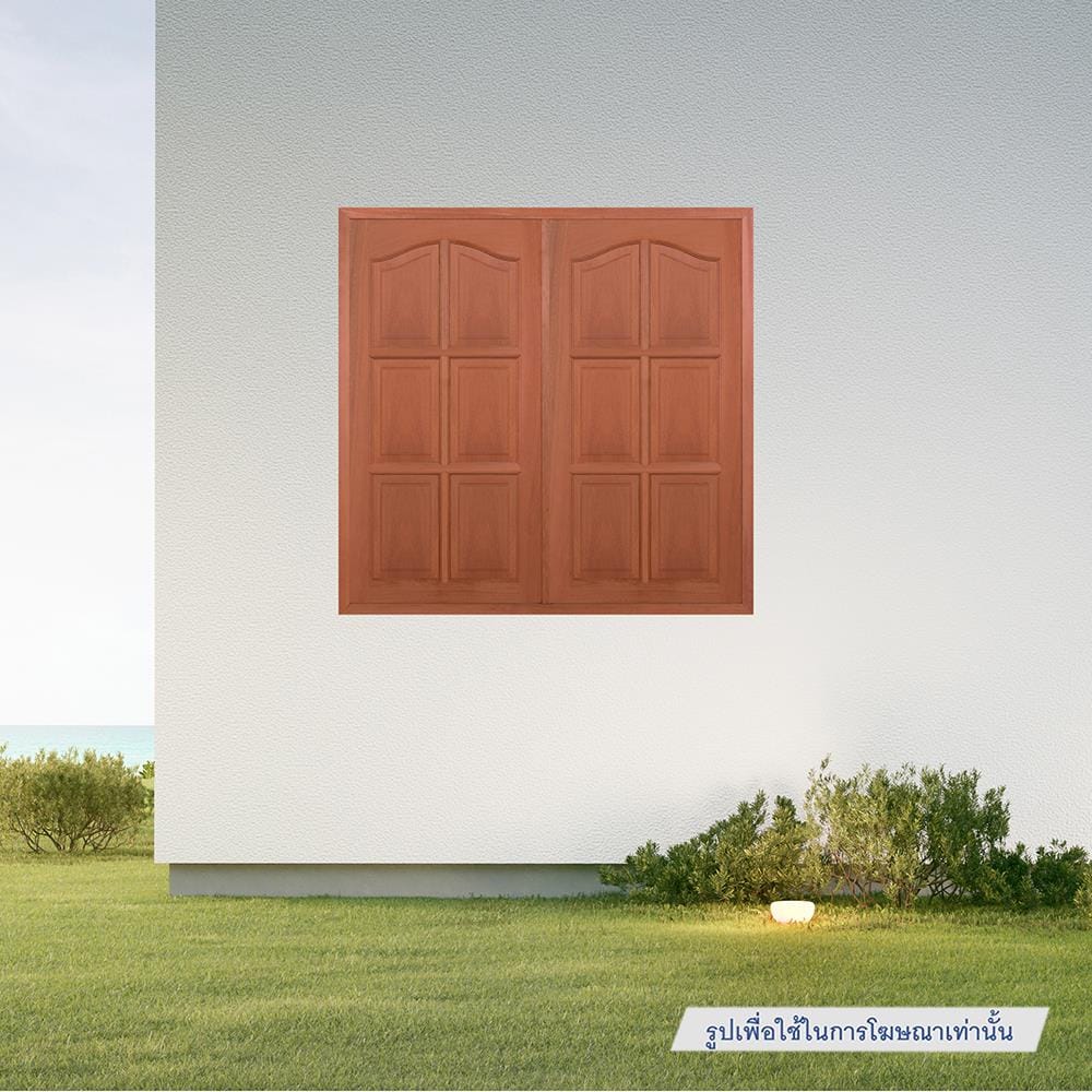 หน้าต่างไม้เนื้อแข็ง VK VK352 6 ฟัก (ปีกนก) 50x100 ซม. สีธรรมชาติ