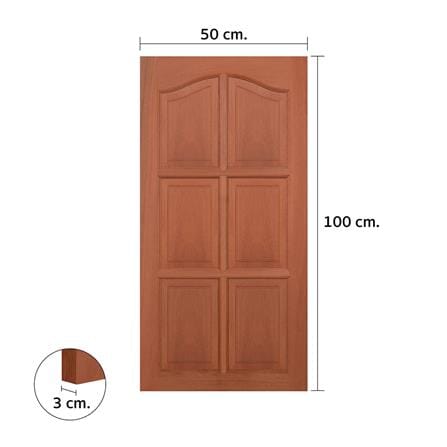 หน้าต่างไม้เนื้อแข็ง VK VK352 6 ฟัก (ปีกนก) 50x100 ซม. สีธรรมชาติ_3