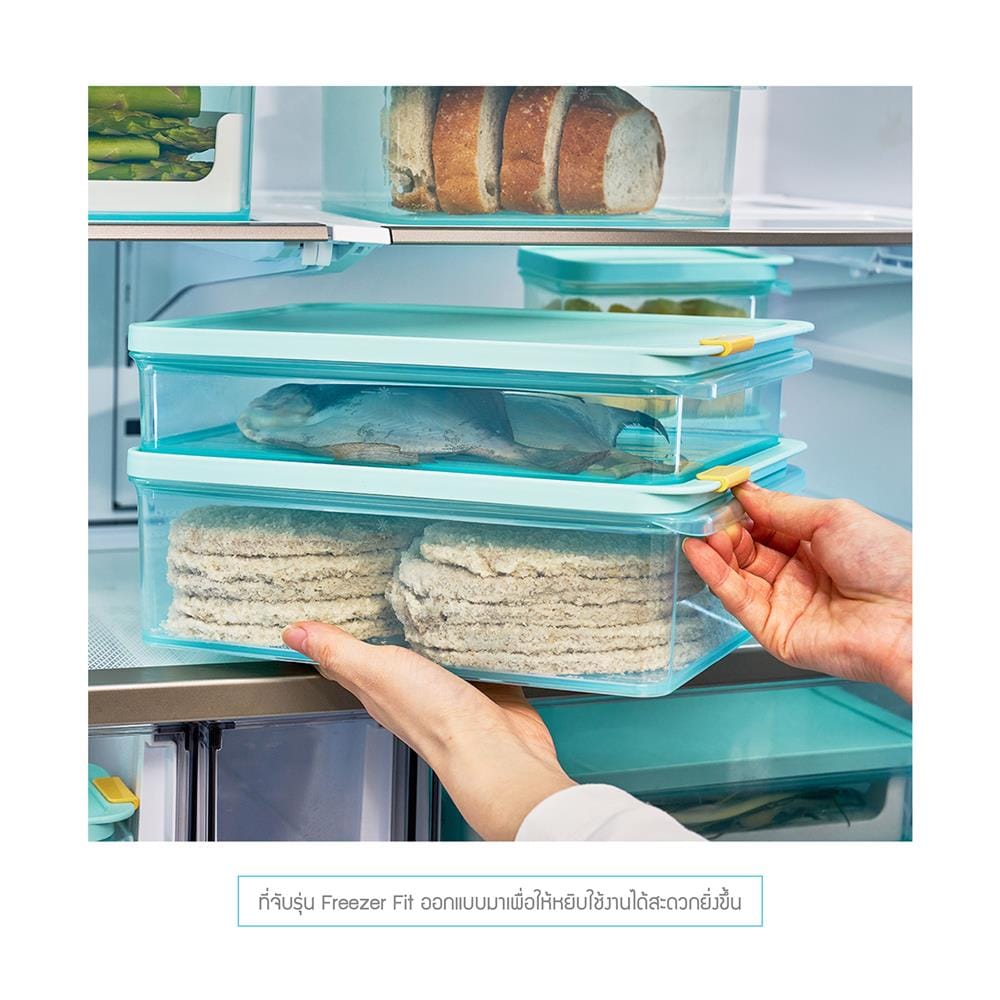 กล่องอาหารพร้อมบล็อก 1.65 ลิตร LOCKNLOCK FREEZER FIT สีฟ้า