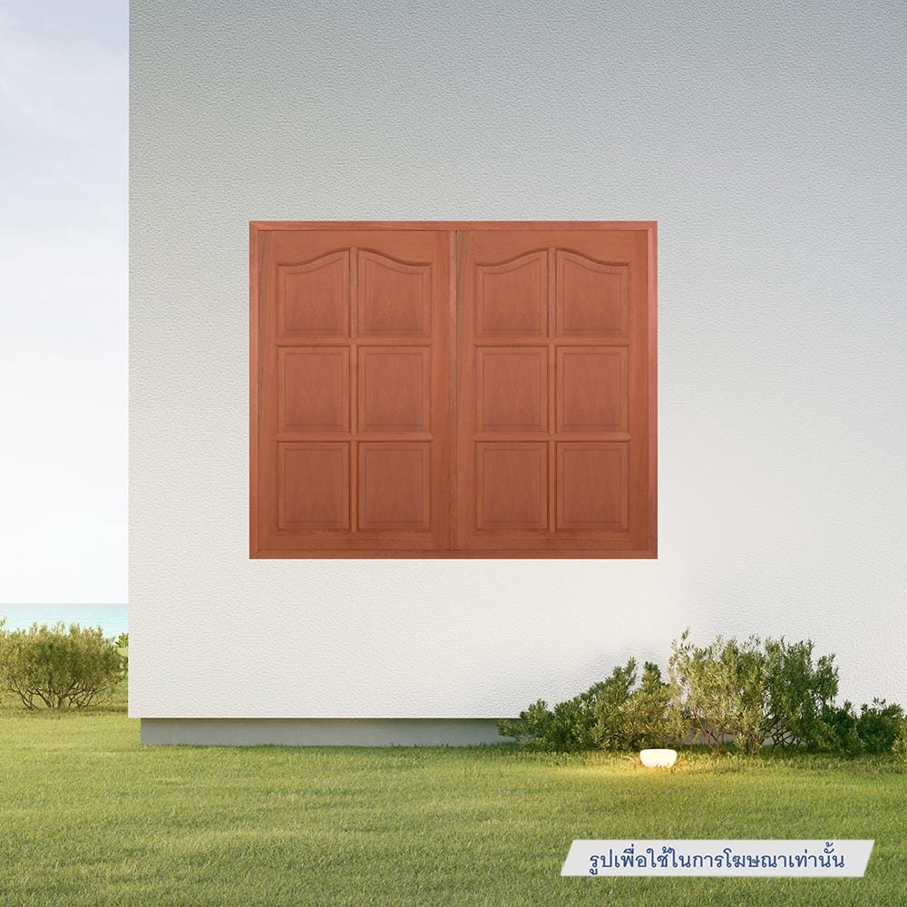 หน้าต่างไม้เนื้อแข็ง VK VK352 6 ฟัก (ปีกนก) 60x100 ซม. สีธรรมชาติ