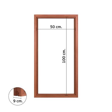 วงกบหน้าต่างไม้เบญจพรรณ 1 ช่อง VK 50x100 ซม. สีธรรมชาติ_4