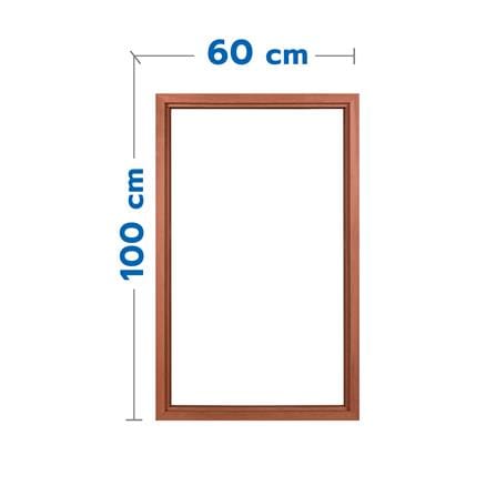 วงกบหน้าต่างไม้เบญจพรรณ 1 ช่อง VK 60x100 ซม. สีธรรมชาติ
