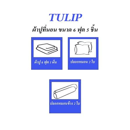 ชุดผ้าปูที่นอน 6 ฟุต (ชุด 5 ชิ้น) TULIP DELIGHT 60012-DL130_4