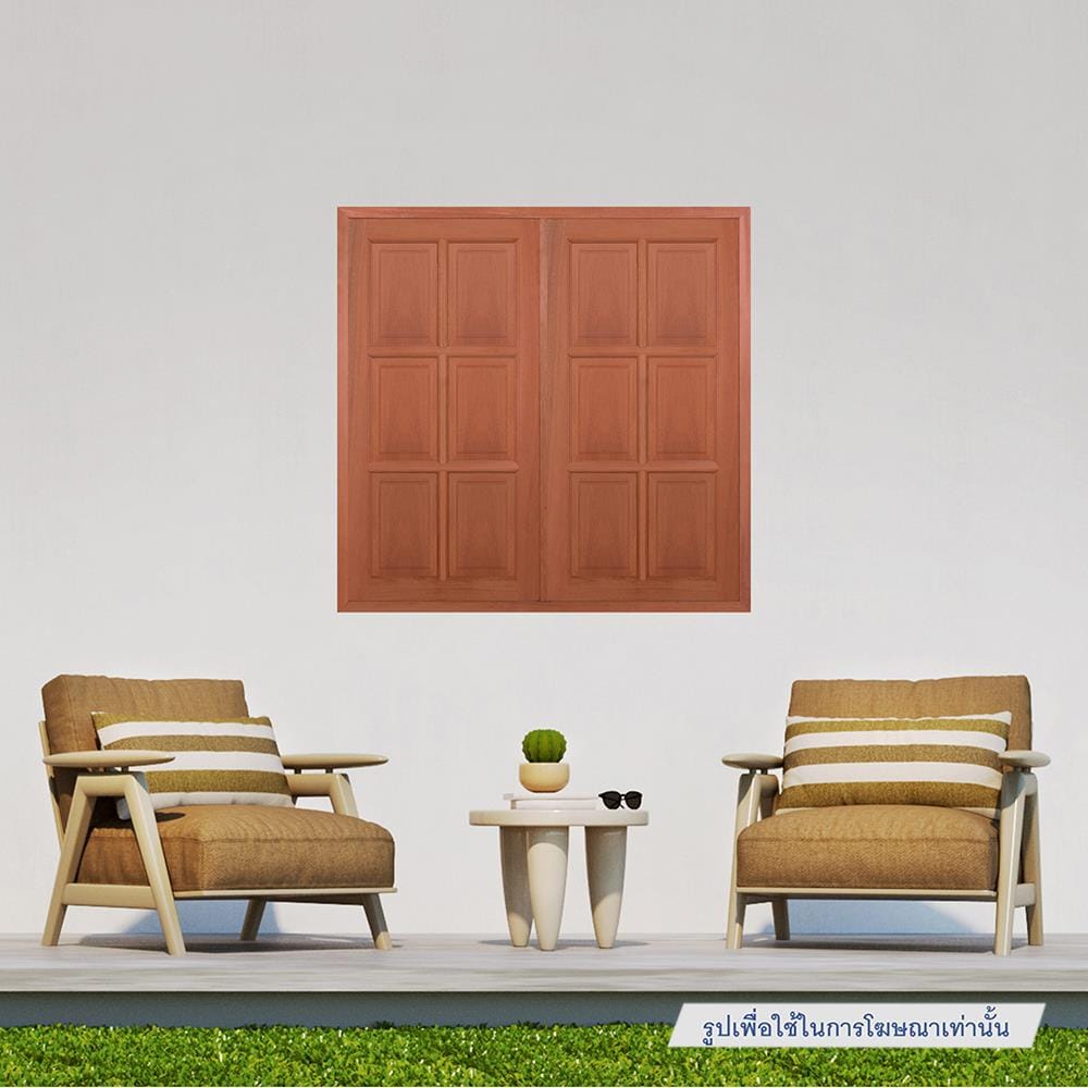 หน้าต่างไม้เนื้อแข็ง VK VK362 6 ฟัก 50x100 ซม. สีธรรมชาติ