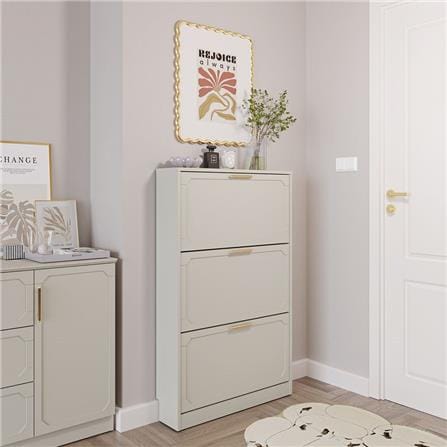 ตู้วางรองเท้า SB FURNITURE QUISTA 19242244 76 ซม. สีเทาอ่อน_3
